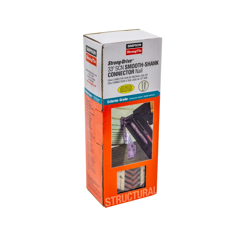 Simpson Strong-Tie N10HDGPT500 Strong-Drive® 33° SCN SMOOTH-SHANK CONNECTOR Nail — 1-1/2 in. x .148 in. HDG (500-Qty)