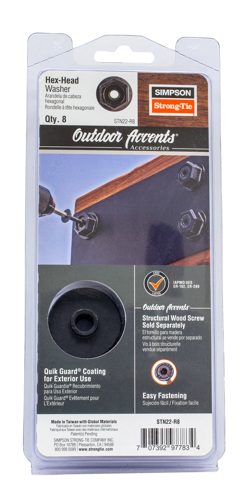 Simpson Strong-Tie STN22-R8 Outdoor Accents® Black Hex-Head Washer (8-Qty)