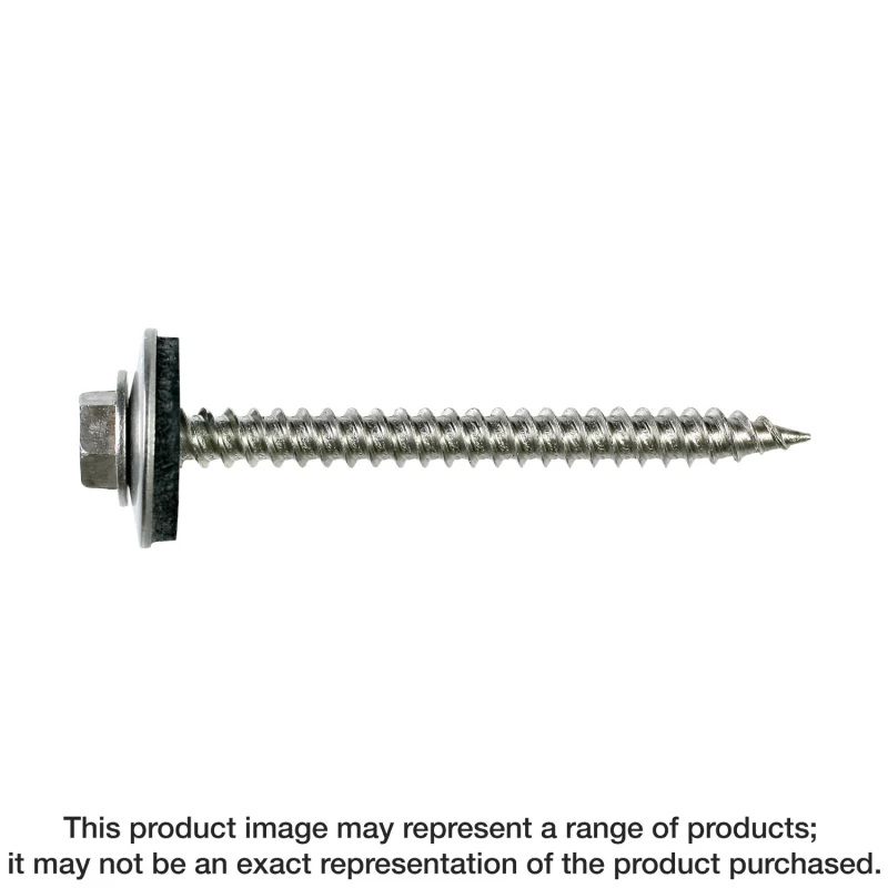 Simpson Strong-Tie T09150HWAM Metal-Panel Screw with EPDM Washer — #9 x 1-1/2 in. Hex Head, Type 316 (1000-Qty)