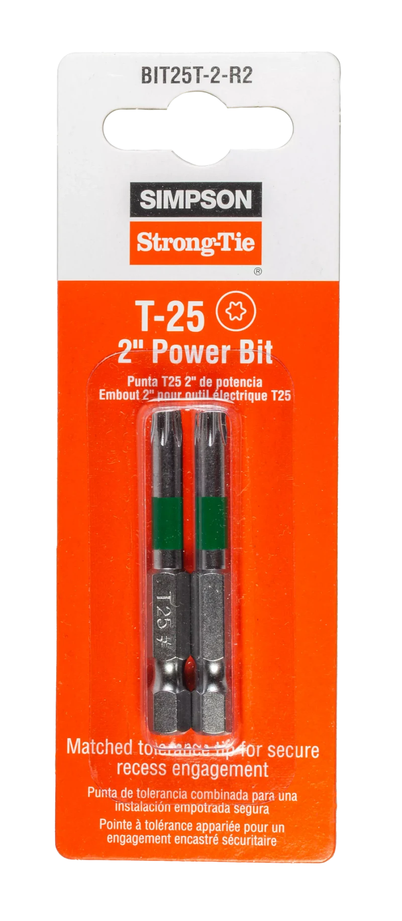 Simpson Strong-Tie BIT25T-2-R2 T25 6-Lobe-Drive 2-in. Power Bit (2-Qty)