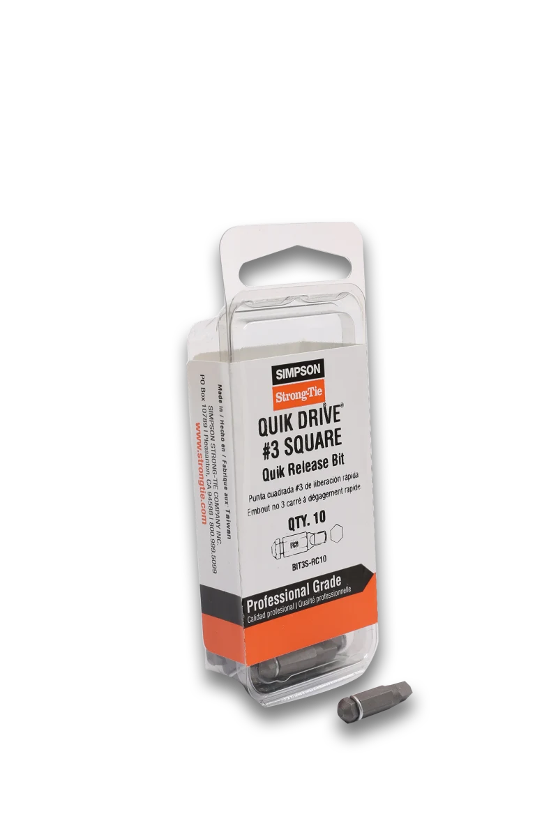 Simpson Strong-Tie BIT3S-RC10 Quik Drive® #3 Square-Drive Bit (10-Qty)