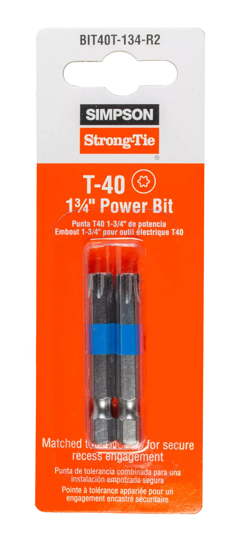 Simpson Strong-Tie BIT40T-134-R2 T40 6-Lobe Drive 1-3/4 in. Power Bit (2-Qty)