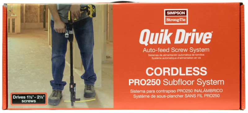 Simpson Strong-Tie PRO250G2DC2K Quik Drive® Cordless PRO250G2 Subfloor System w/ DeWalt® 2000 RPM Screwdriver Motor