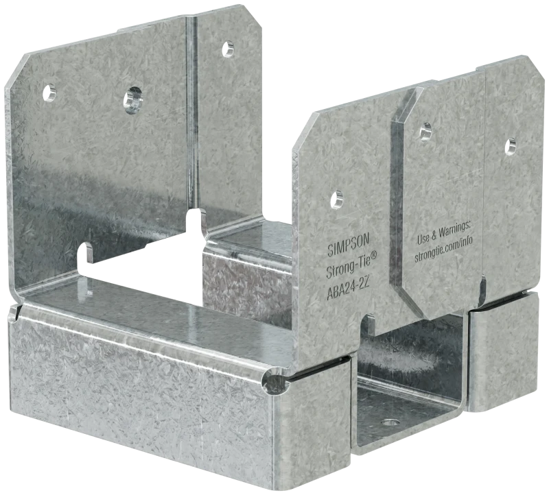 Simpson Strong-Tie ABA24-2Z ABA ZMAX® Galvanized Adjustable Standoff Post Base for Double 2x4