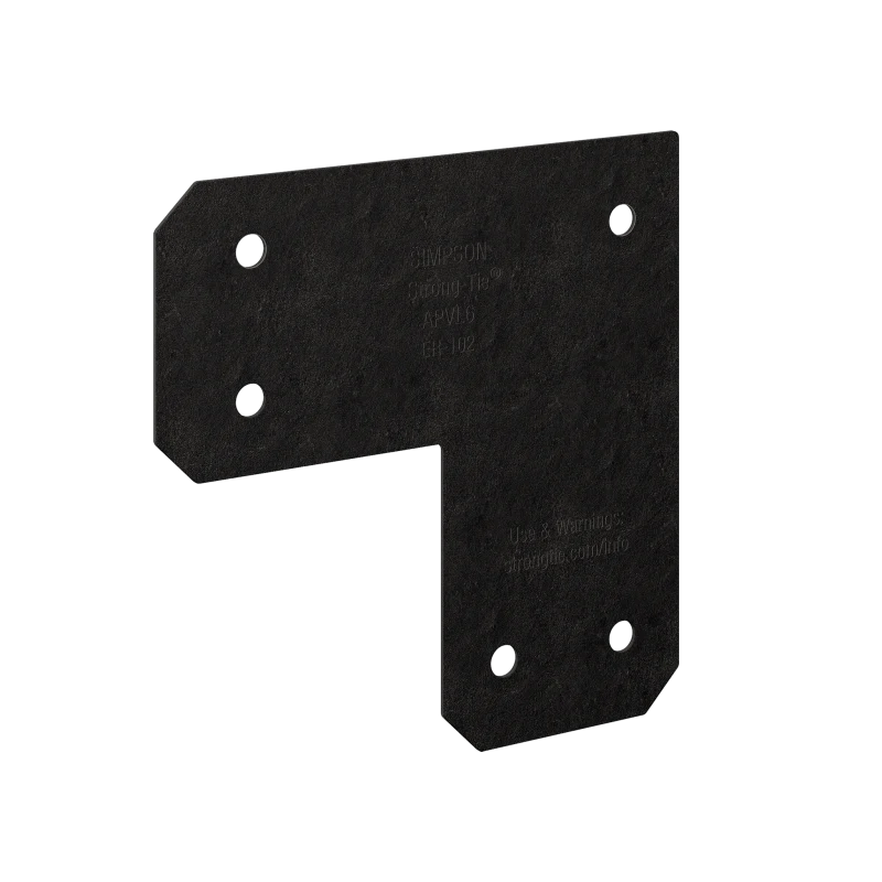 Simpson Strong-Tie APVL6 Outdoor Accents® Avant Collection™ ZMAX®, Black Powder-Coated L Strap for 6x6