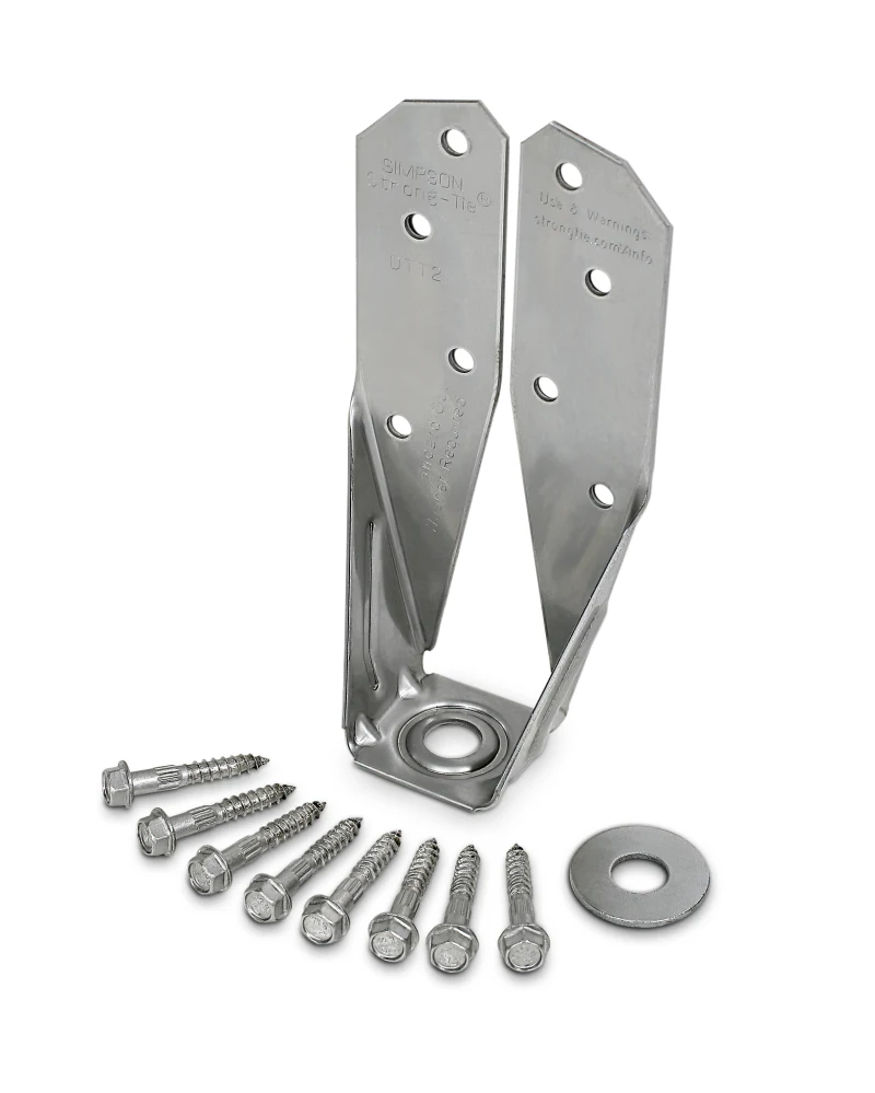 Simpson Strong-Tie DTT2SS DTT2SS™ Stainless-Steel Deck Tension Tie for 2x with 1-1/2 in. SDS Screws