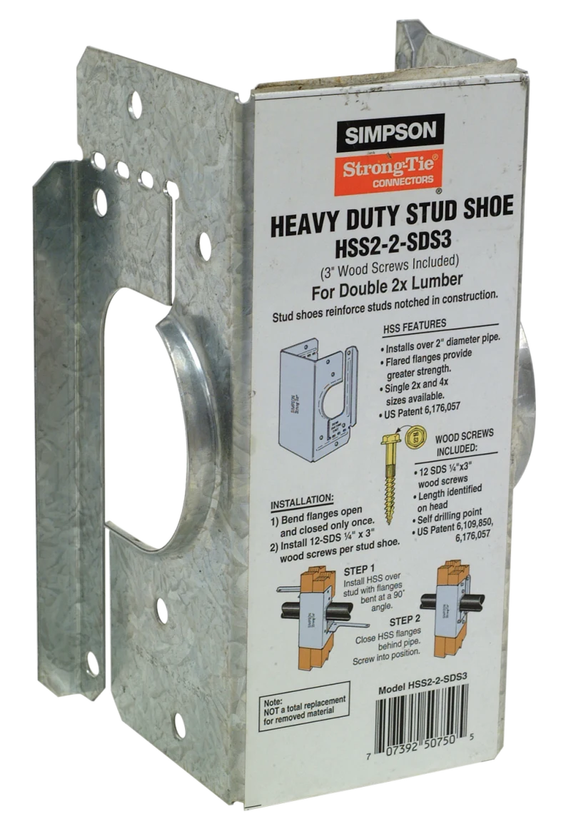 Simpson Strong-Tie HSS2-2-SDS3 HSS Galvanized Stud Shoe for Double 2x, with Strong-Drive® SDS Screws