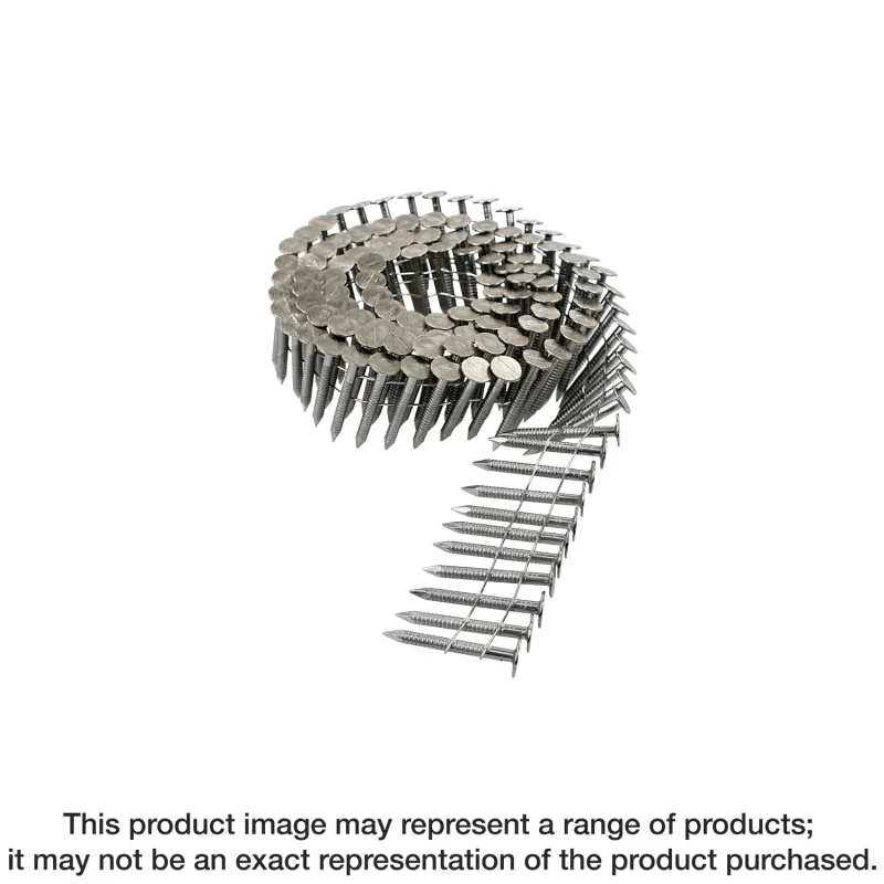 Simpson Strong-Tie S11A125RNBP 15° Wire Coil, Full Round Head, Ring-Shank Roofing Nail — 1-1/4 in. Type 304 (720-Qty)