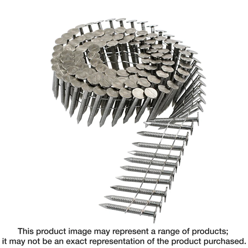 Simpson Strong-Tie S11A125RNJ 15° Wire Coil, Full Round Head, Ring-Shank Roofing Nail — 1-1/4 in. Type 304 (2400-Qty)