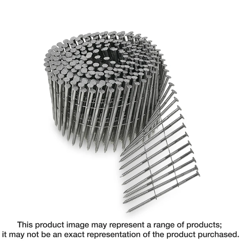 Simpson Strong-Tie S13A150SNBP 15° Wire Coil, Full Round Head, Ring-Shank Siding Nail — 1-1/2 in. Type 304 (1500-Qty)