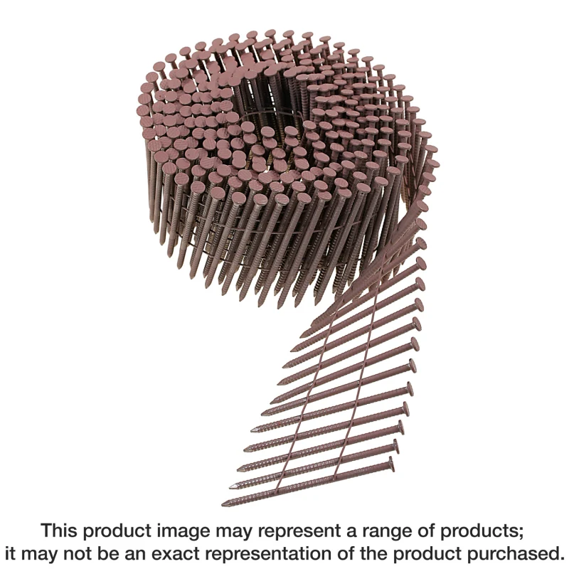 Simpson Strong-Tie S13A225CCG 15° Wire Coil, Painted Full Round Head, Ring-Shank Nail — 2-1/4 in. x .092 in. Type 304, Gray (3600-Qty)