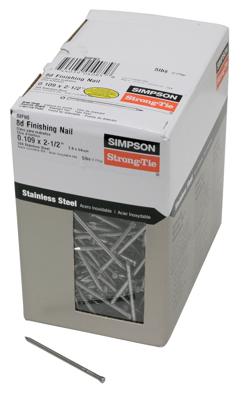 Simpson Strong-Tie S8FN5 Finishing Nail — 2-1/2-in. x .113-in. Type 304 Stainless Steel (5 lb.)