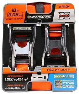 SmartStrap 340 Tie-Down, 1-1/4 in W, 10 ft L, Polyester, Orange, 1000 lb. (2-PACK)