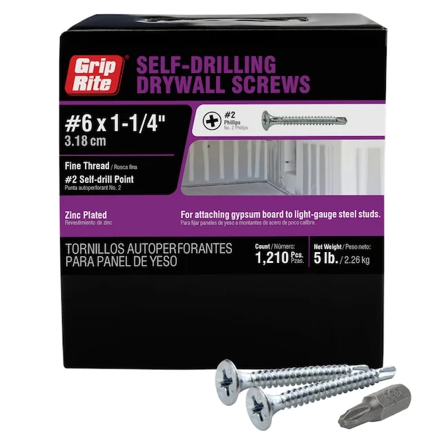 GRIPRITE 764666103139 1-1/4 DRY WALL SCREWS COARSE 8M