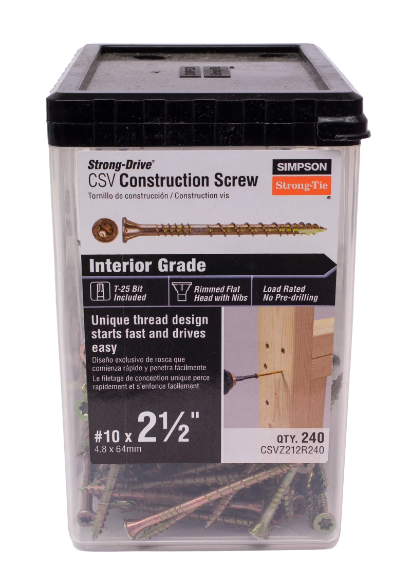 Simpson Strong-Tie CSVZ212R240 Strong-Drive® CSV Construction Screw — #10 x 2-1/2 in. T25, Flat Head, Yellow Zinc (240-Qty) (Pack of 396)