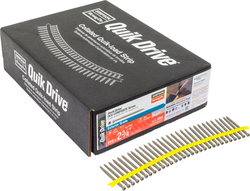 Simpson Strong-Tie DCU234SGR01 Deck-Drive™ DCU COMPOSITE Screw (Collated) — #10 x 2-3/4 in. Quik Guard® Gray 01 (1000-Qty)