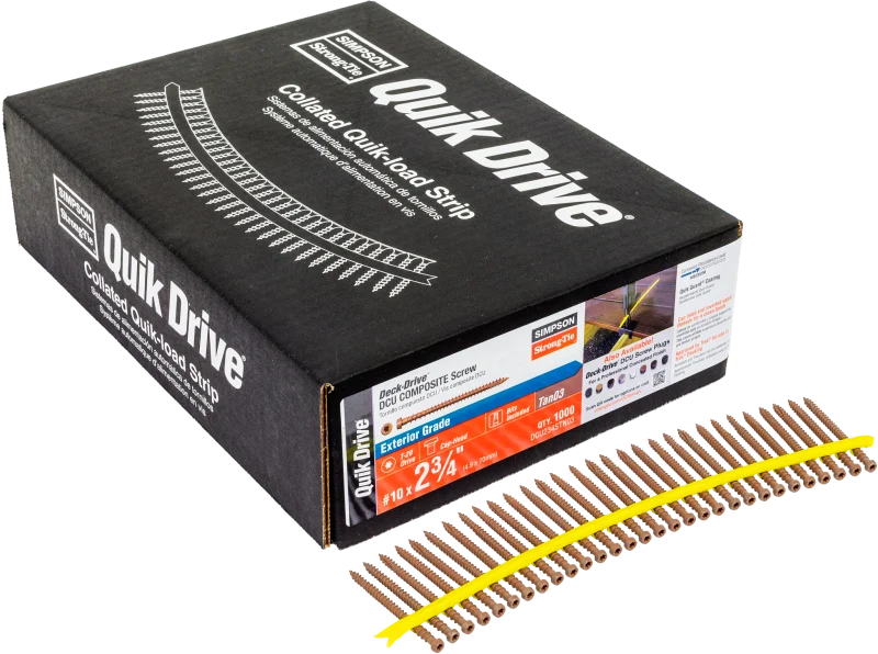Simpson Strong-Tie DCU234STN03 Deck-Drive™ DCU COMPOSITE Screw (Collated) — #10 x 2-3/4 in. Quik Guard® Tan 03 (1000-Qty)