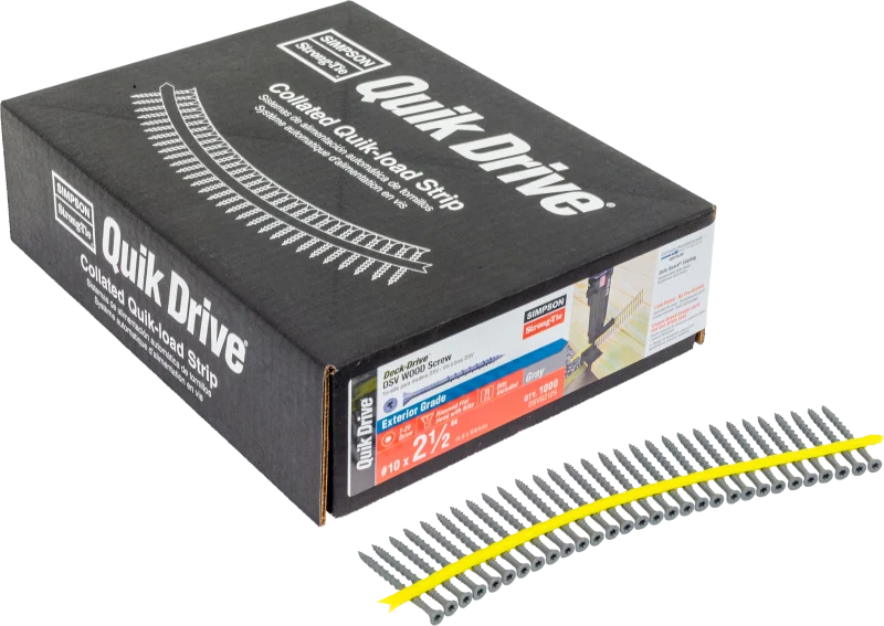 Simpson Strong-Tie DSVG212S Deck-Drive™ DSV WOOD Screw (Collated) — #10 x 2-1/2 in. T25 6-Lobe, Gray (1000-Qty)