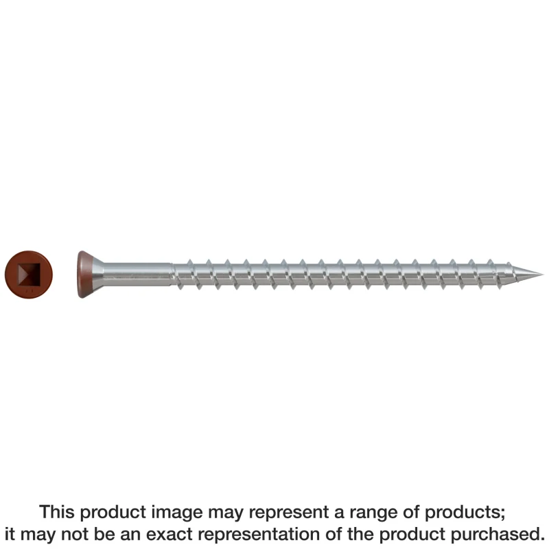 Simpson Strong-Tie DTH212S305RD01 Trim-Head Screw — Sharp Point (Collated) — #7 x 3 in. #2 SQ Type 305, Red 01 (1000-Qty)