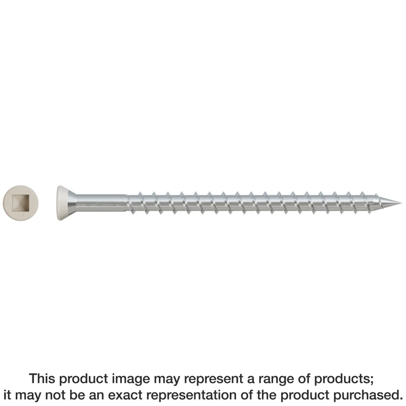 Simpson Strong-Tie DTH212S305TN Trim-Head Screw — Sharp Point (Collated) — #7 x 3-1/2 in. #2 Square Type 305 Tan (1000-Qty)