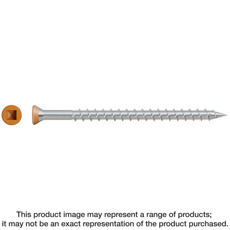 Simpson Strong-Tie DTH212S305TN04 Trim-Head Screw — Sharp Point (Collated) — #7 x 2-1/2 in. #2 Square Type 305 Tan 04 (1000-Qty)