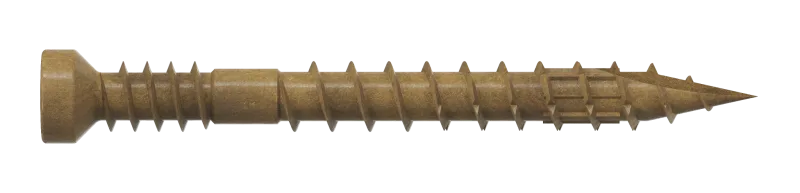 Simpson Strong-Tie FT07112R100 Finish Trim Screw — #7 x 1-1/2 in. T10, Trim-Head, Quik Guard®, Tan (100-Qty)