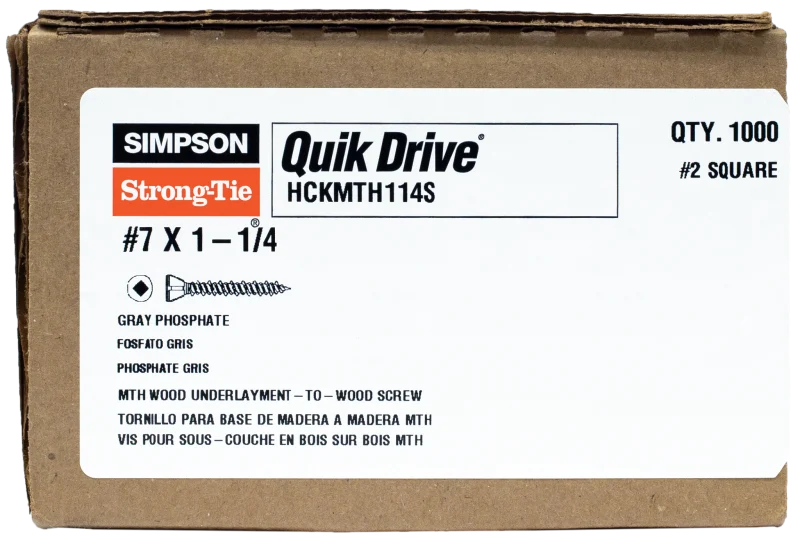 Simpson Strong-Tie HCKMTH114S Strong-Drive® MTH Wood Underlayment Screw (Collated) — #7 x 1-1/4 in. Gr. Phosphate (1000)
