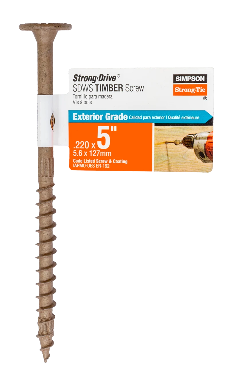 Simpson Strong-Tie SDWS22500DB-RP1 Strong-Drive® SDWS™ TIMBER Screw (Exterior Grade) — 0.220 in. x 5 in. T40, Tan