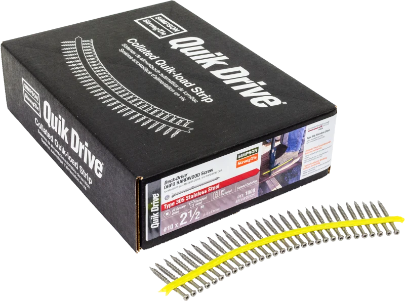 Simpson Strong-Tie SSDHPD212S Deck-Drive™ DHPD HARDWOOD Screw (Collated) — #10 x 2-1/2 in. Type 305 (1000-Qty)