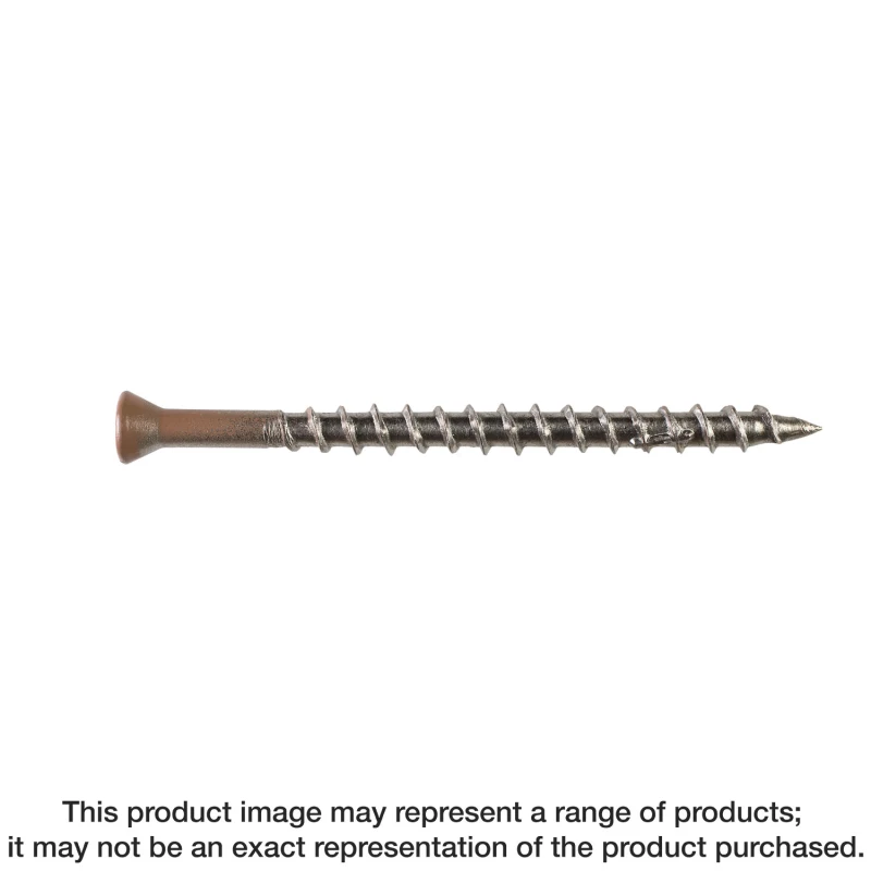 Simpson Strong-Tie T07300FWP Deck-Drive™ DWP WOOD SS Screw — #7 x 3 in. T-15, Trim Head, Type 316 (60-Qty)