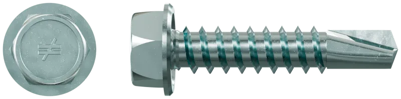 Simpson Strong-Tie X1S1214 Strong-Drive® Self-Drilling X Metal Screw (Collated) — #12 x 1 in. 5/16 Hex, Clear Zinc (1500-Qty)